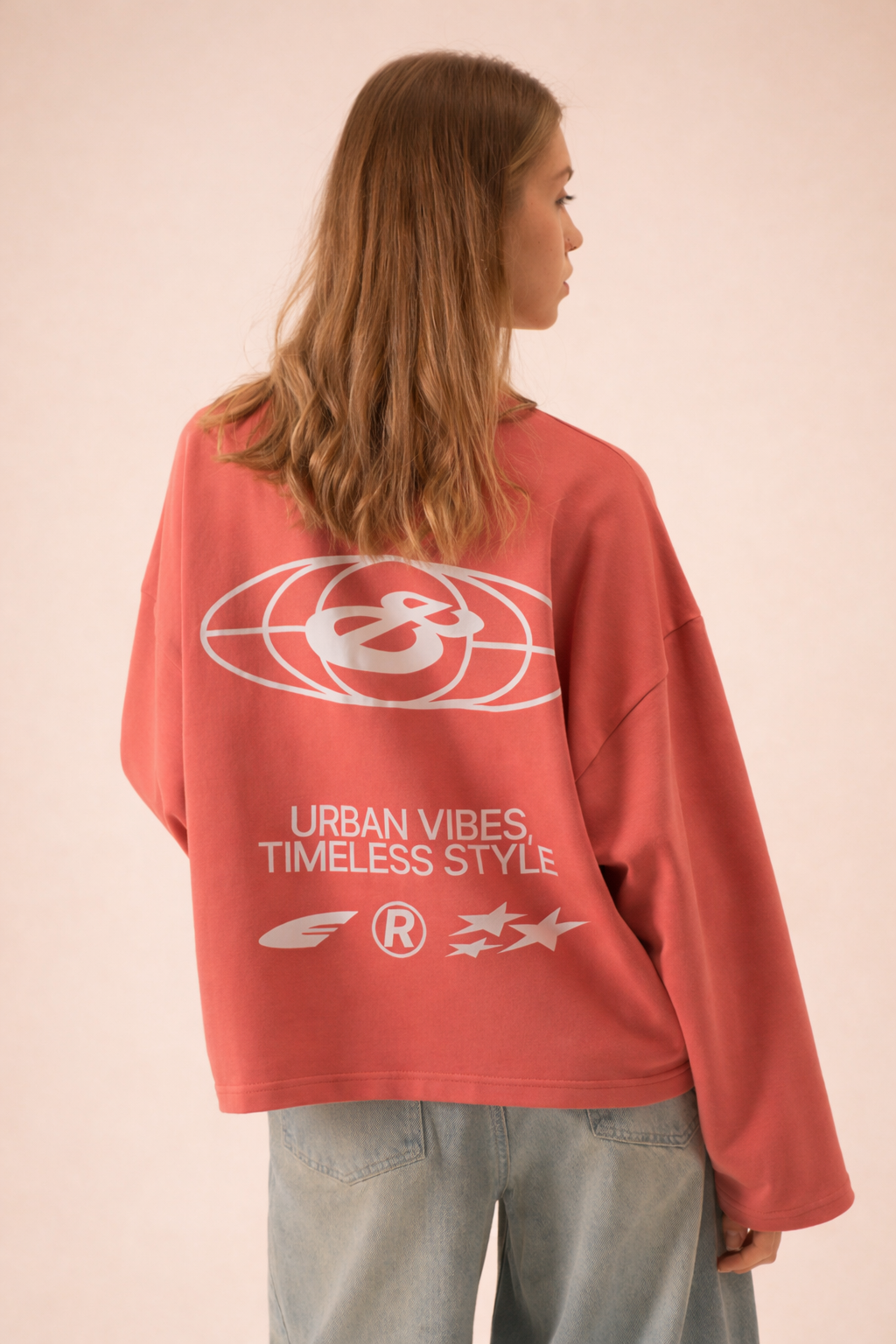 Coral Graphic Sweatshirt Urban Vibes | Digora & Fitch